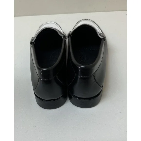 G.H. Bass Weejuns Whitney Shoes Penny Loafers Black White Leather Oxfords 8 M - Picture 3 of 8